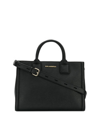 Sac fourre-tout en cuir noir Karl Lagerfeld