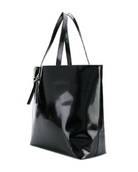 Sac fourre-tout en cuir noir Jil Sander Navy