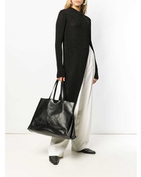 Sac fourre-tout en cuir noir Jil Sander