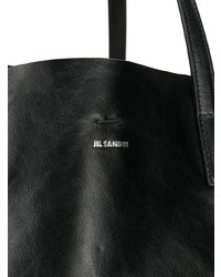 Sac fourre-tout en cuir noir Jil Sander