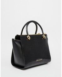 Sac fourre-tout en cuir noir Ted Baker