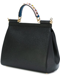 Sac fourre-tout en cuir noir Dolce & Gabbana