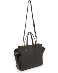 Sac fourre-tout en cuir noir Cynthia Rowley