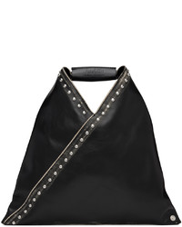 Sac fourre-tout en cuir noir MM6 MAISON MARGIELA