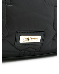 Sac fourre-tout en cuir noir John Galliano