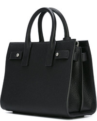 Sac fourre-tout en cuir noir Saint Laurent