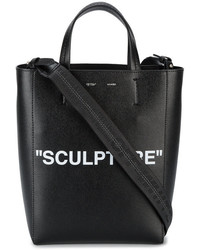 Sac fourre-tout en cuir noir Off-White