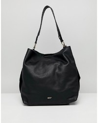 Sac fourre-tout en cuir noir Paul Costelloe