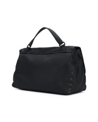 Sac fourre-tout en cuir noir Zanellato