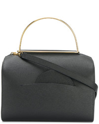 Sac fourre-tout en cuir noir Roksanda