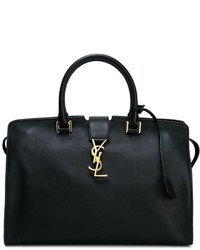 Sac fourre-tout en cuir noir Saint Laurent