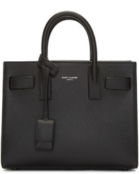 Sac fourre-tout en cuir noir Saint Laurent