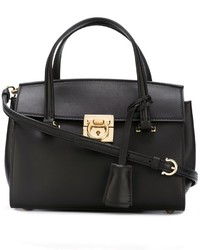 Sac fourre-tout en cuir noir Salvatore Ferragamo