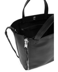 Sac fourre-tout en cuir noir Elena Ghisellini