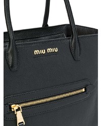 Sac fourre-tout en cuir noir Miu Miu