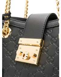 Sac fourre-tout en cuir noir Gucci