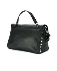 Sac fourre-tout en cuir noir Zanellato