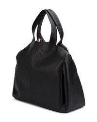 Sac fourre-tout en cuir noir Thom Browne