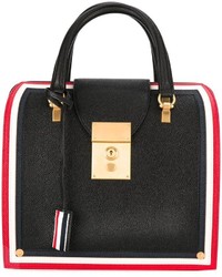 Sac fourre-tout en cuir noir Thom Browne