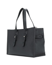 Sac fourre-tout en cuir noir Orciani