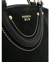 Sac fourre-tout en cuir noir Tosca Blu