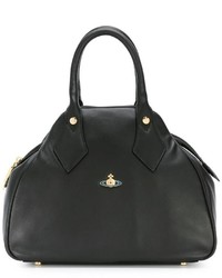 Sac fourre-tout en cuir noir Vivienne Westwood