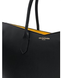 Sac fourre-tout en cuir noir Sara Battaglia