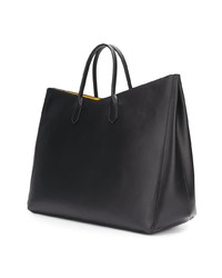 Sac fourre-tout en cuir noir Sara Battaglia