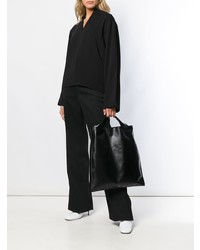 Sac fourre-tout en cuir noir Jil Sander