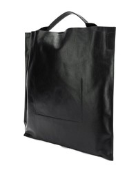 Sac fourre-tout en cuir noir Jil Sander