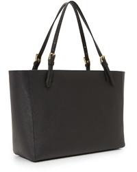 Sac fourre-tout en cuir noir Tory Burch