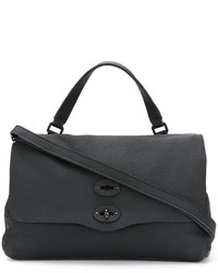 Sac fourre-tout en cuir noir Zanellato