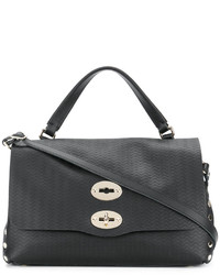 Sac fourre-tout en cuir noir Zanellato