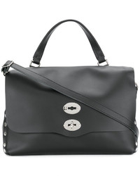 Sac fourre-tout en cuir noir Zanellato