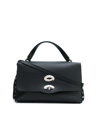 Sac fourre-tout en cuir noir Zanellato