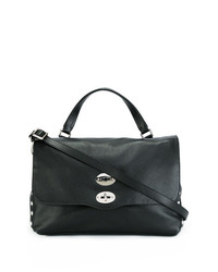 Sac fourre-tout en cuir noir Zanellato