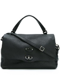 Sac fourre-tout en cuir noir Zanellato