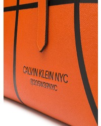 Sac fourre-tout en cuir orange Calvin Klein 205W39nyc