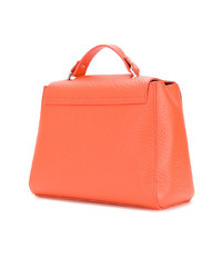 Sac fourre-tout en cuir orange Orciani