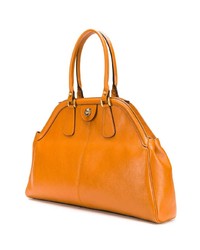 Sac fourre-tout en cuir orange Gucci