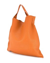 Sac fourre-tout en cuir orange Jil Sander