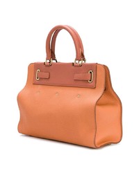 Sac fourre-tout en cuir orange Fontana