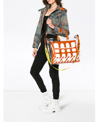 Sac fourre-tout en cuir orange Heron Preston