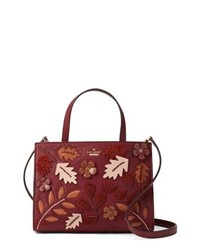 Sac fourre-tout en cuir orné bordeaux