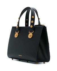 Sac fourre-tout en cuir orné noir Versace