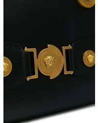 Sac fourre-tout en cuir orné noir Versace