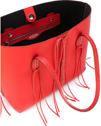 Sac fourre-tout en cuir orné rouge Tod's