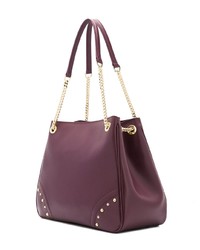 Sac fourre-tout en cuir pourpre Blumarine