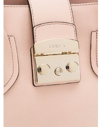 Sac fourre-tout en cuir rose Furla