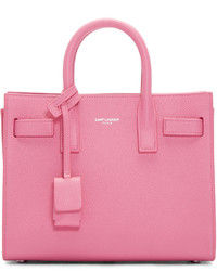 Sac fourre-tout en cuir rose Saint Laurent